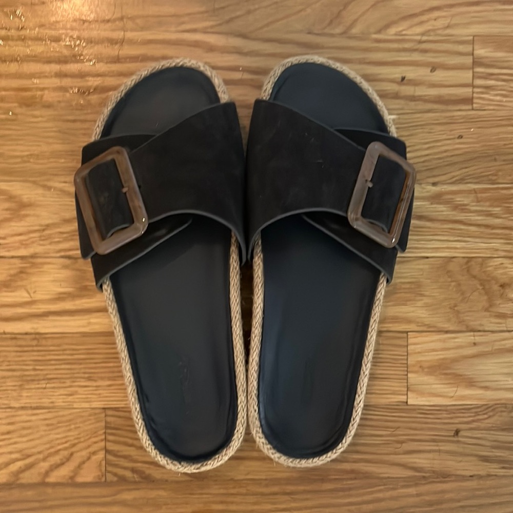 Vince navy suede slides
